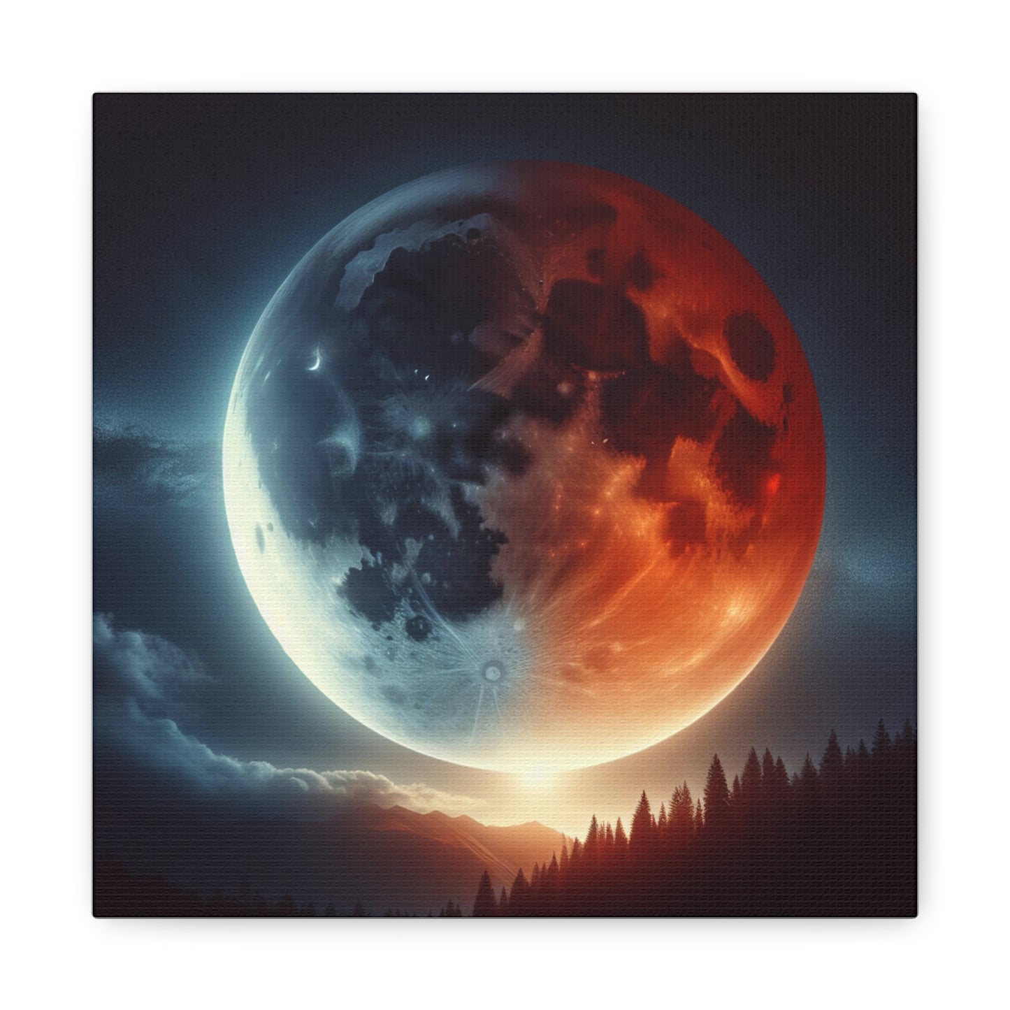 Lunar Eclipse Canvas Wall Art