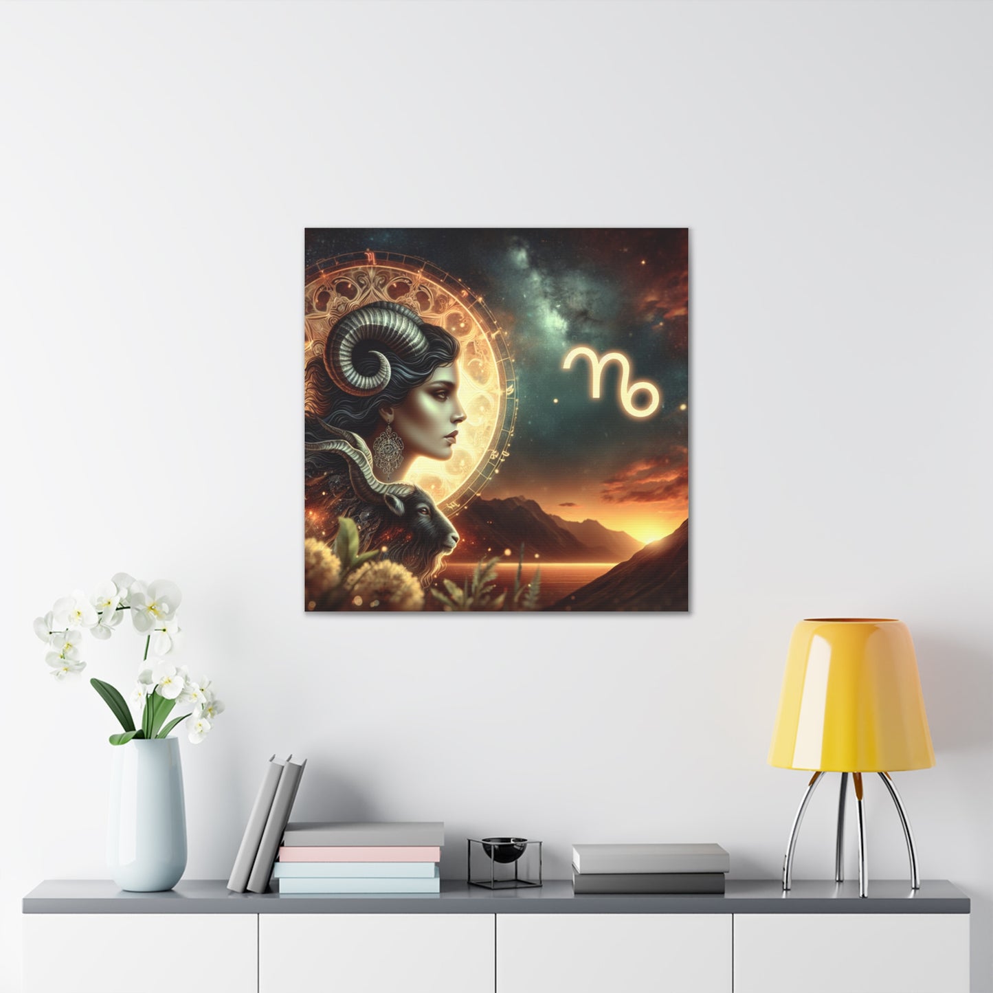 Capricorn Woman Astrological Sign Canvas Wall Art