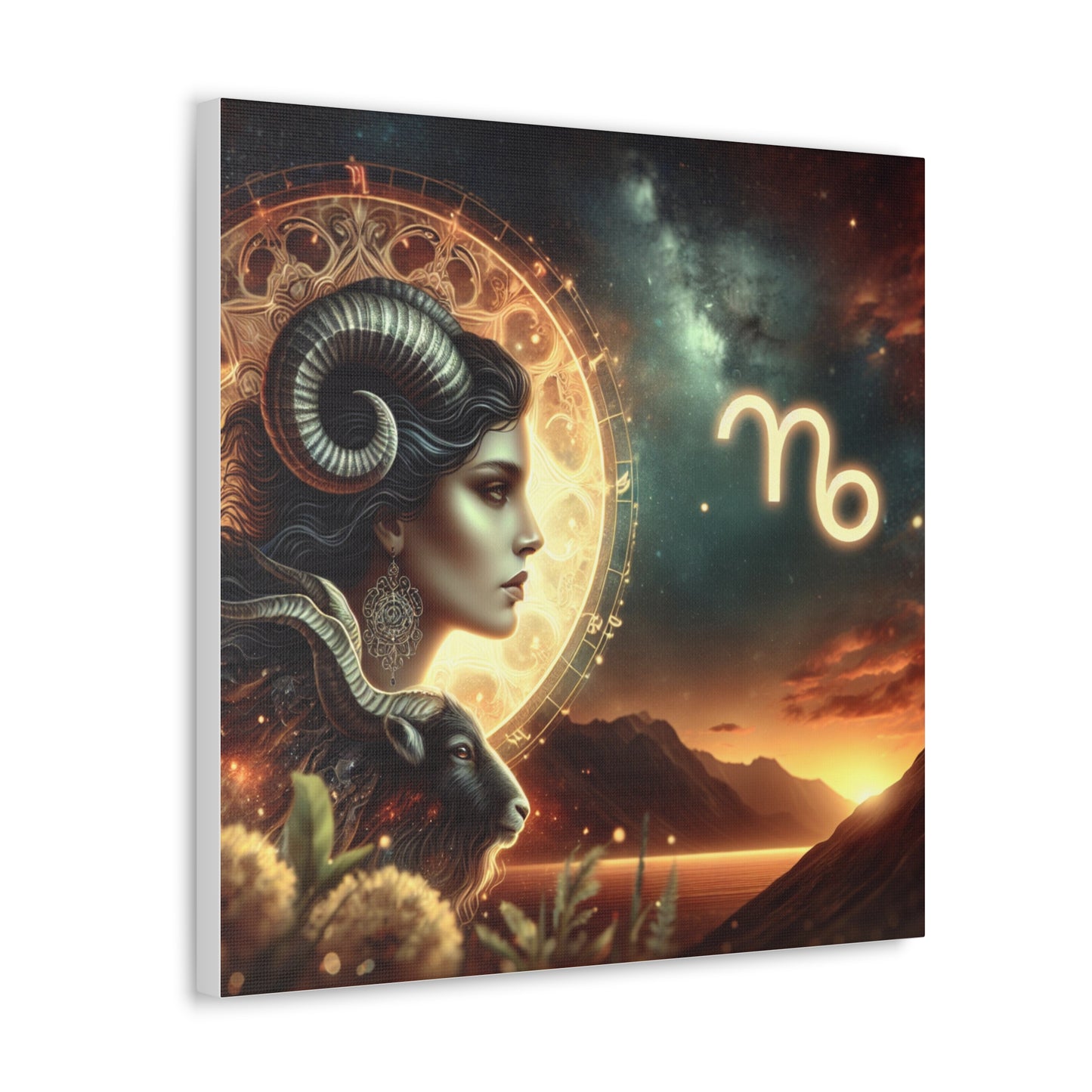 Capricorn Woman Astrological Sign Canvas Wall Art