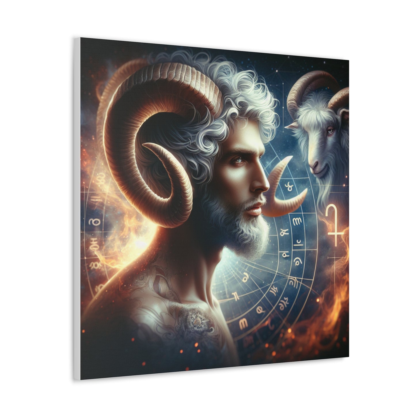 Aries Man Astrological Sign Canvas Wall Art