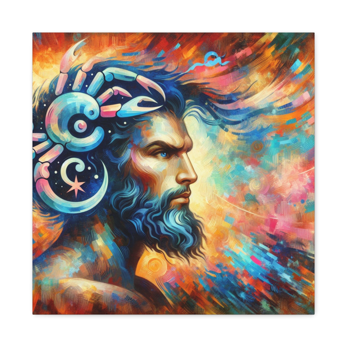 Cancer Man Astrological Sign Canvas Wall Art