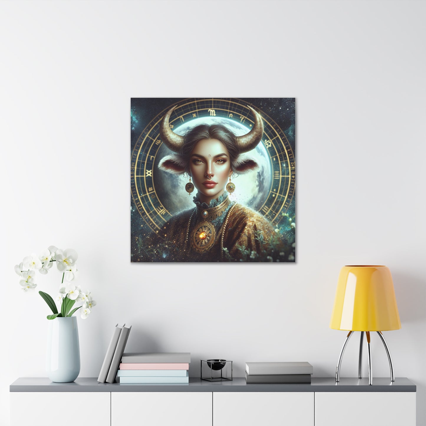 Taurus Woman Astrological Sign Canvas Wall Art