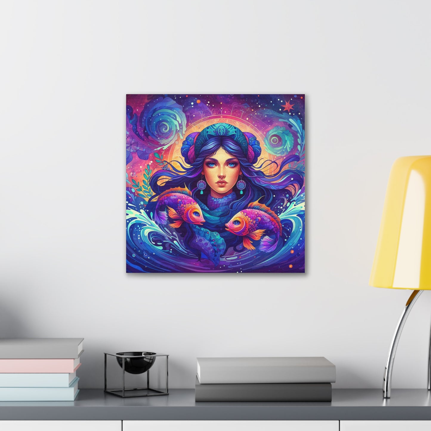 Pisces Woman Astrological Sign Canvas Wall Art