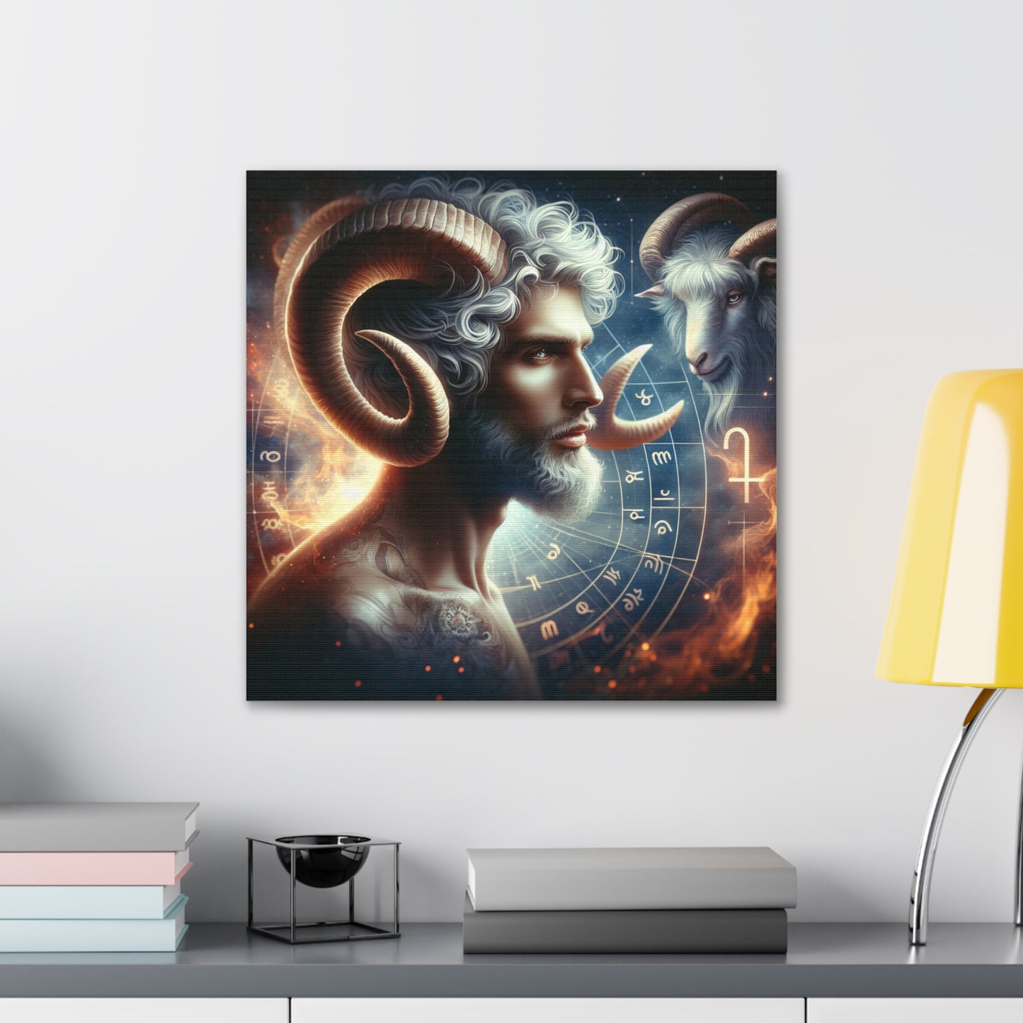 Aries Man Astrological Sign Canvas Wall Art