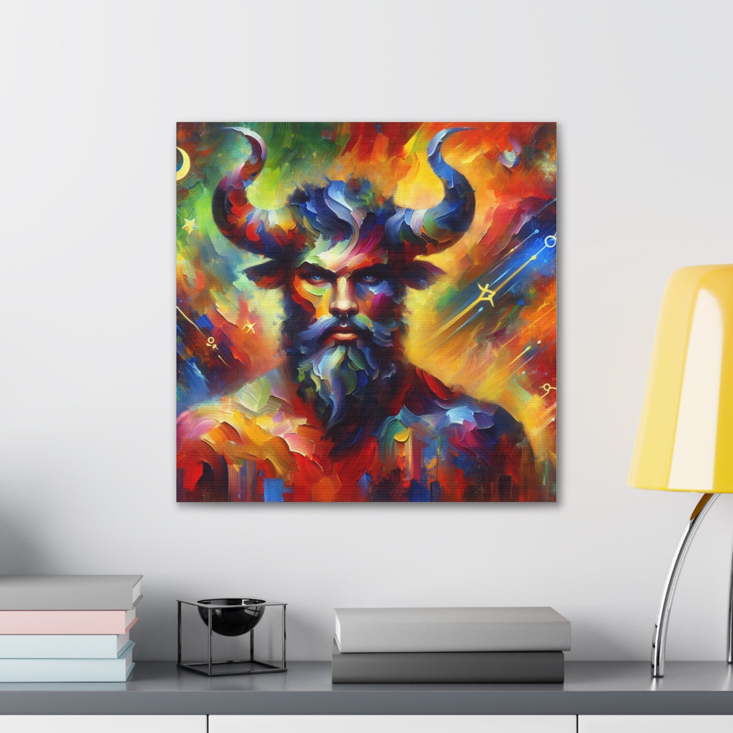 Taurus man Astrological Sign Canvas Wall Art