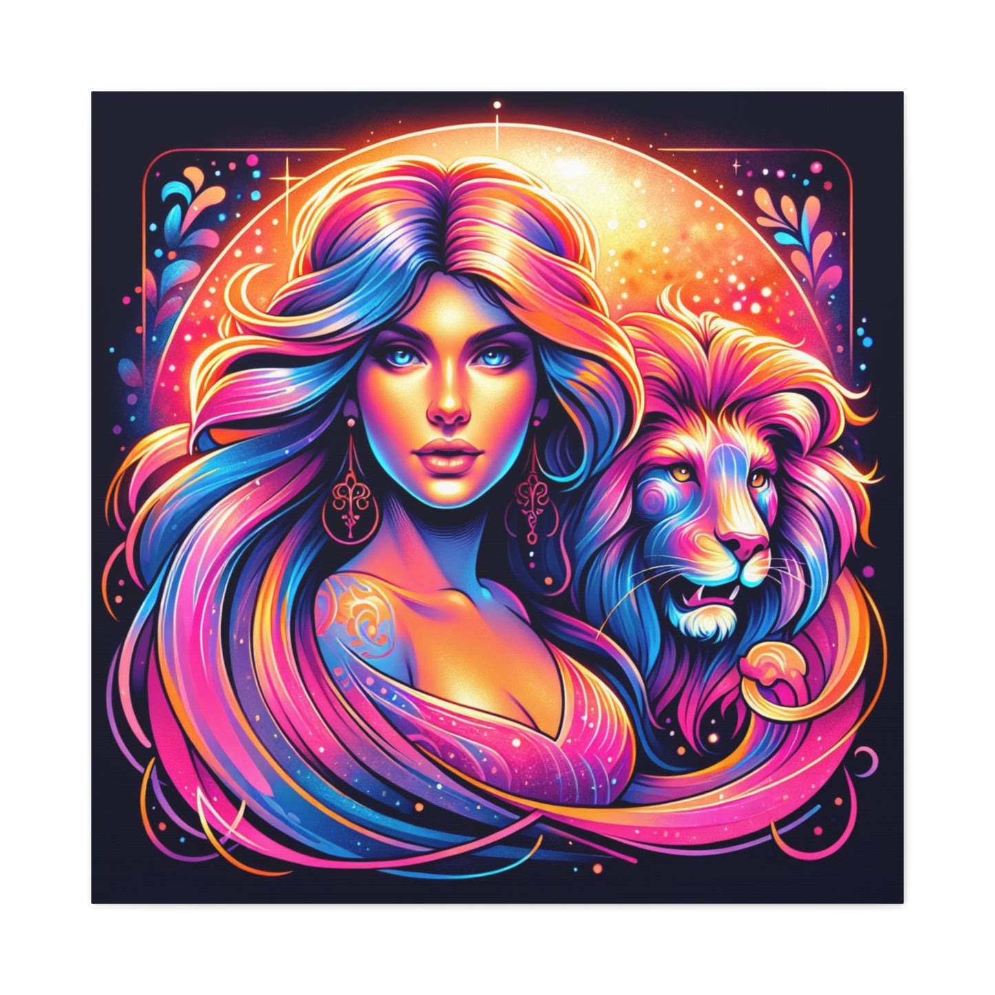 Leo Woman Astrological Sign Canvas Wall Art