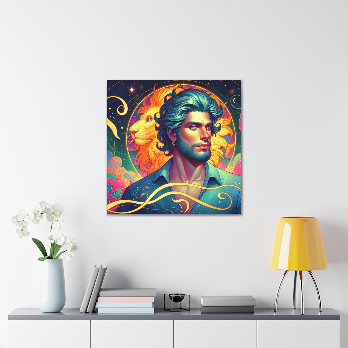 Leo Man Astrological Sign Canvas Wall Art