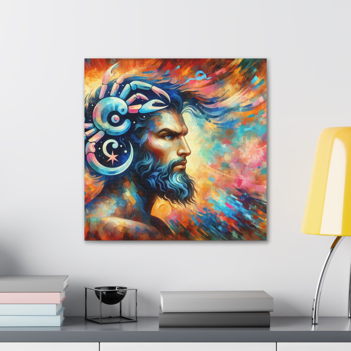 Cancer Man Astrological Sign Canvas Wall Art