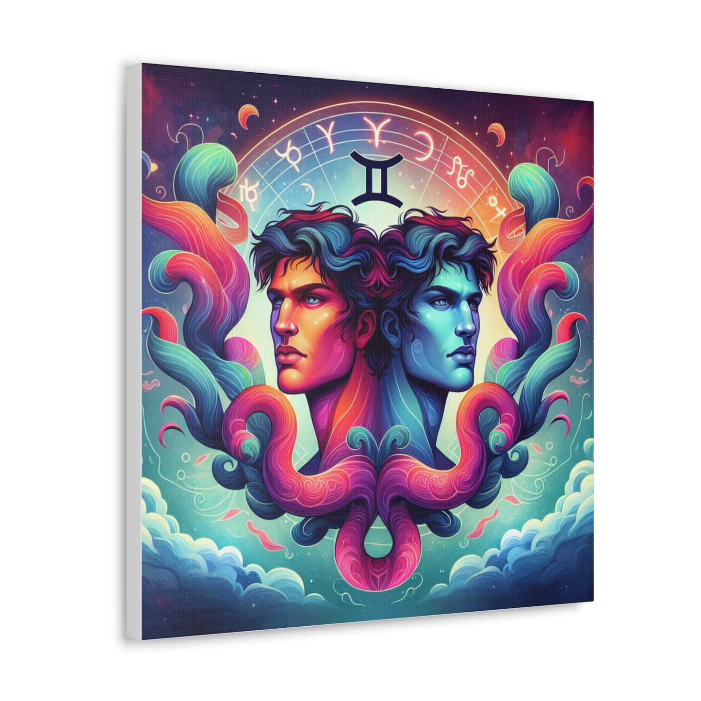 Gemini man Astrological Sign Canvas Wall Art