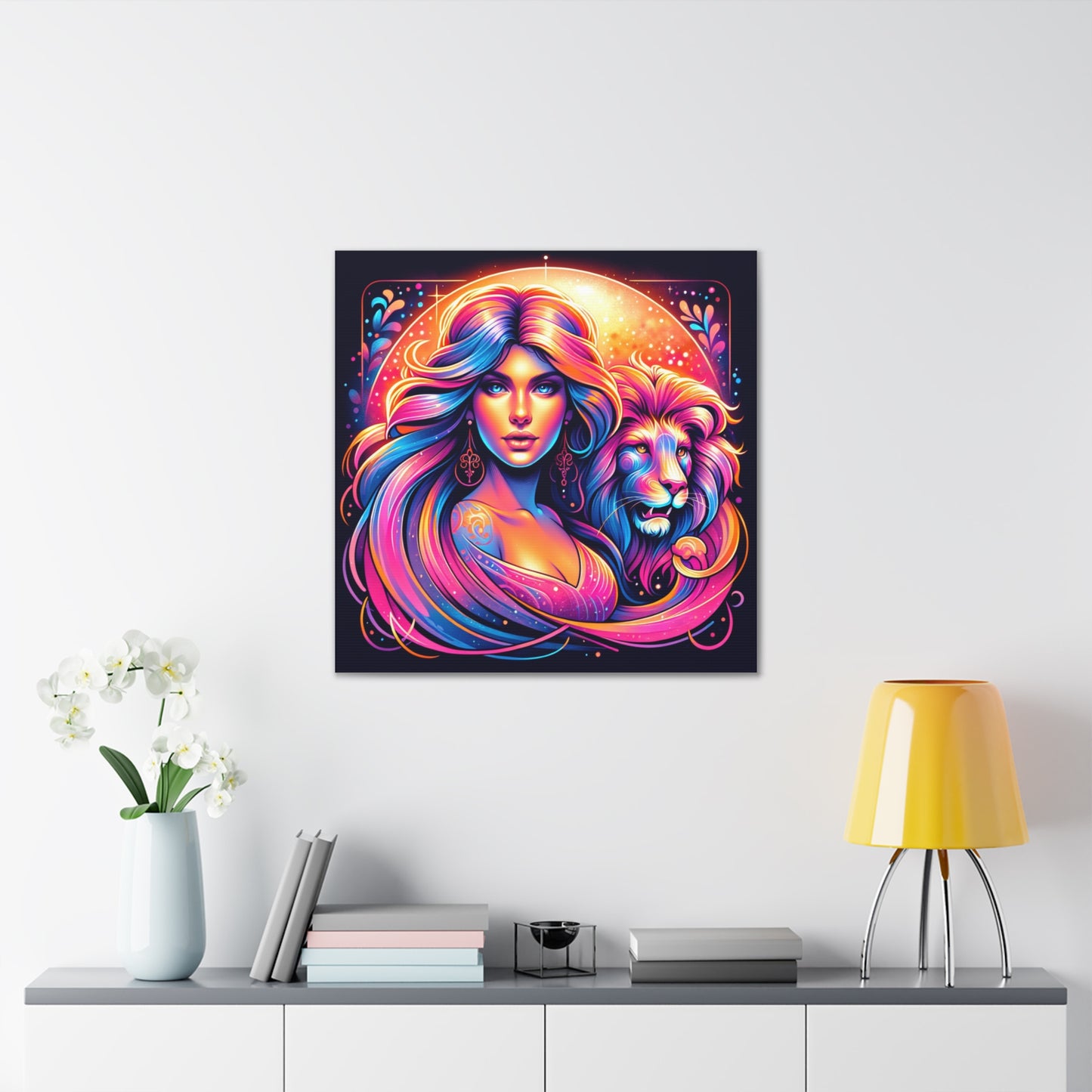 Leo Woman Astrological Sign Canvas Wall Art