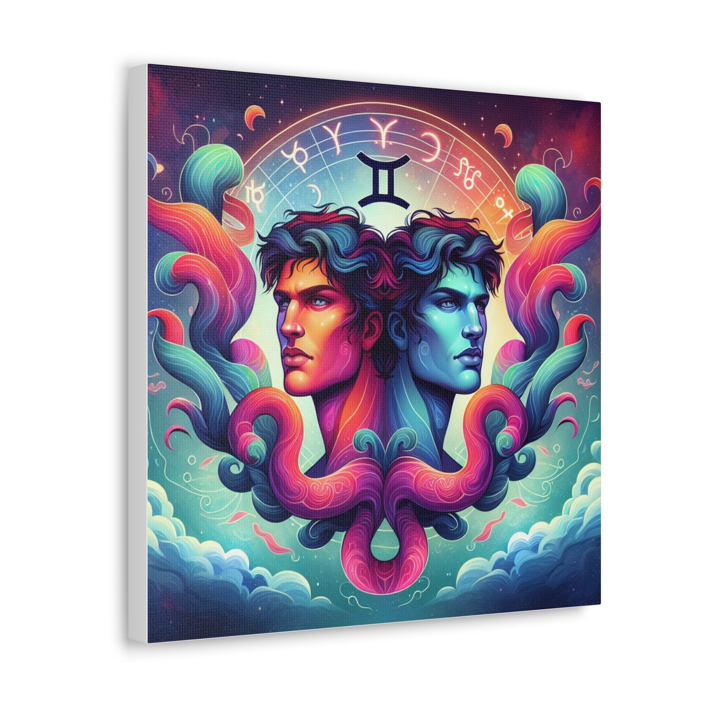 Gemini man Astrological Sign Canvas Wall Art