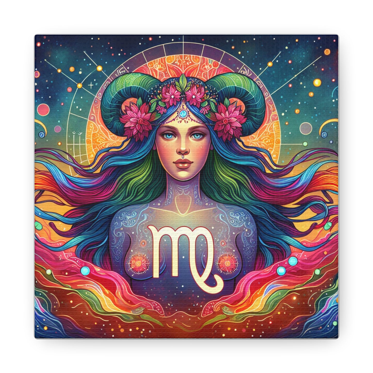 Virgo Woman Astrological Sign Canvas Wall Art