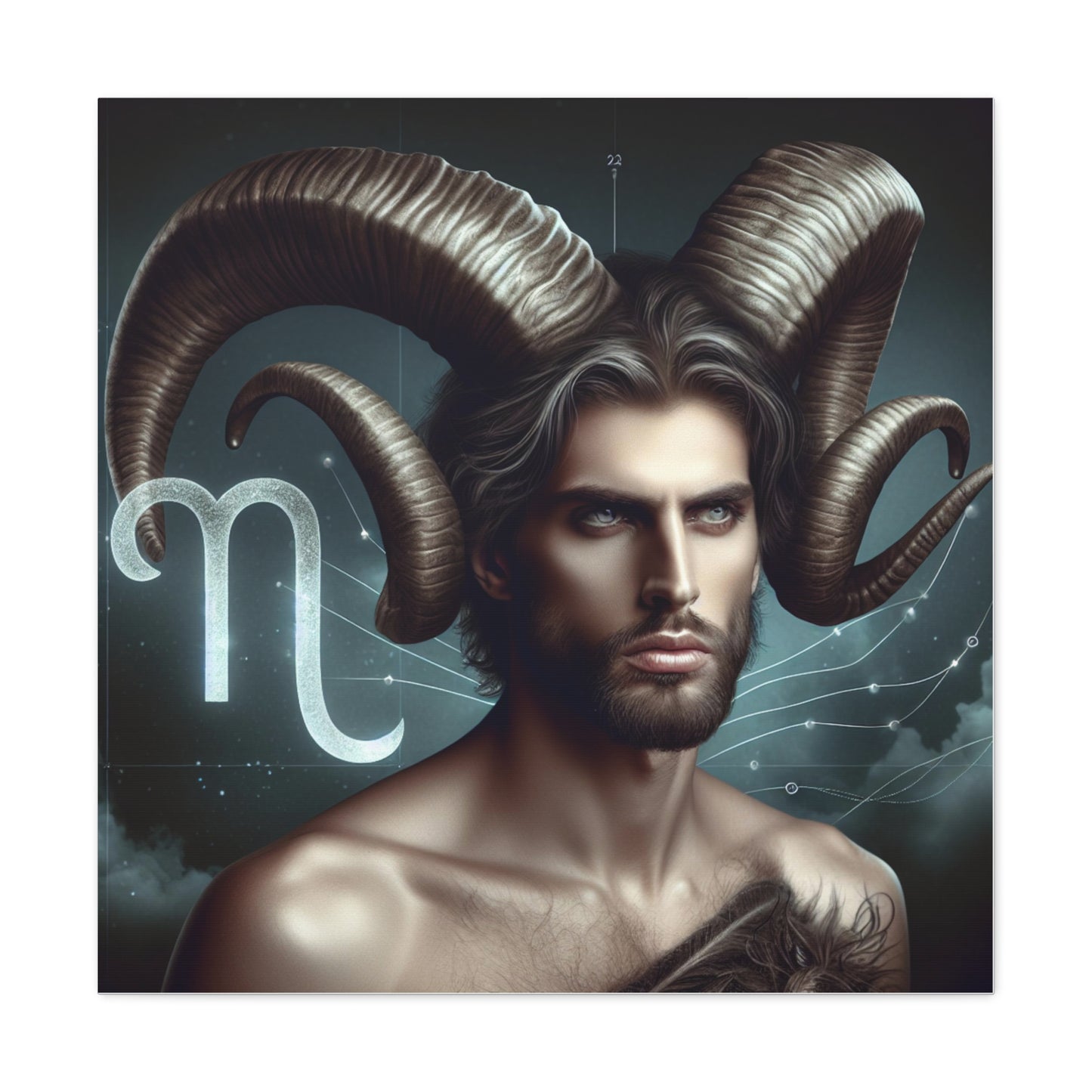 Capricorn Man Astrological Sign Canvas Wall Art