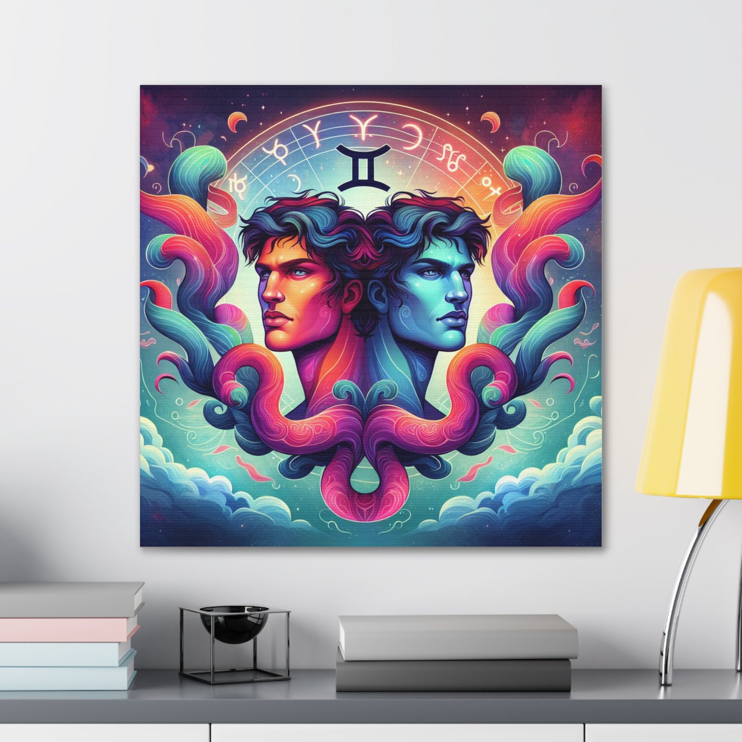 Gemini man Astrological Sign Canvas Wall Art