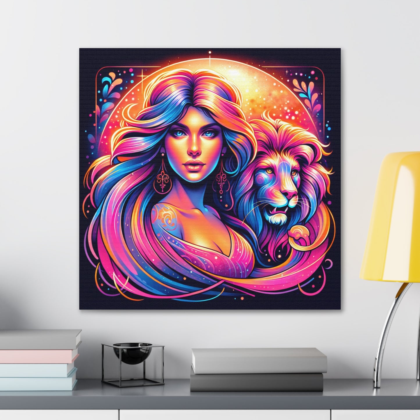 Leo Woman Astrological Sign Canvas Wall Art