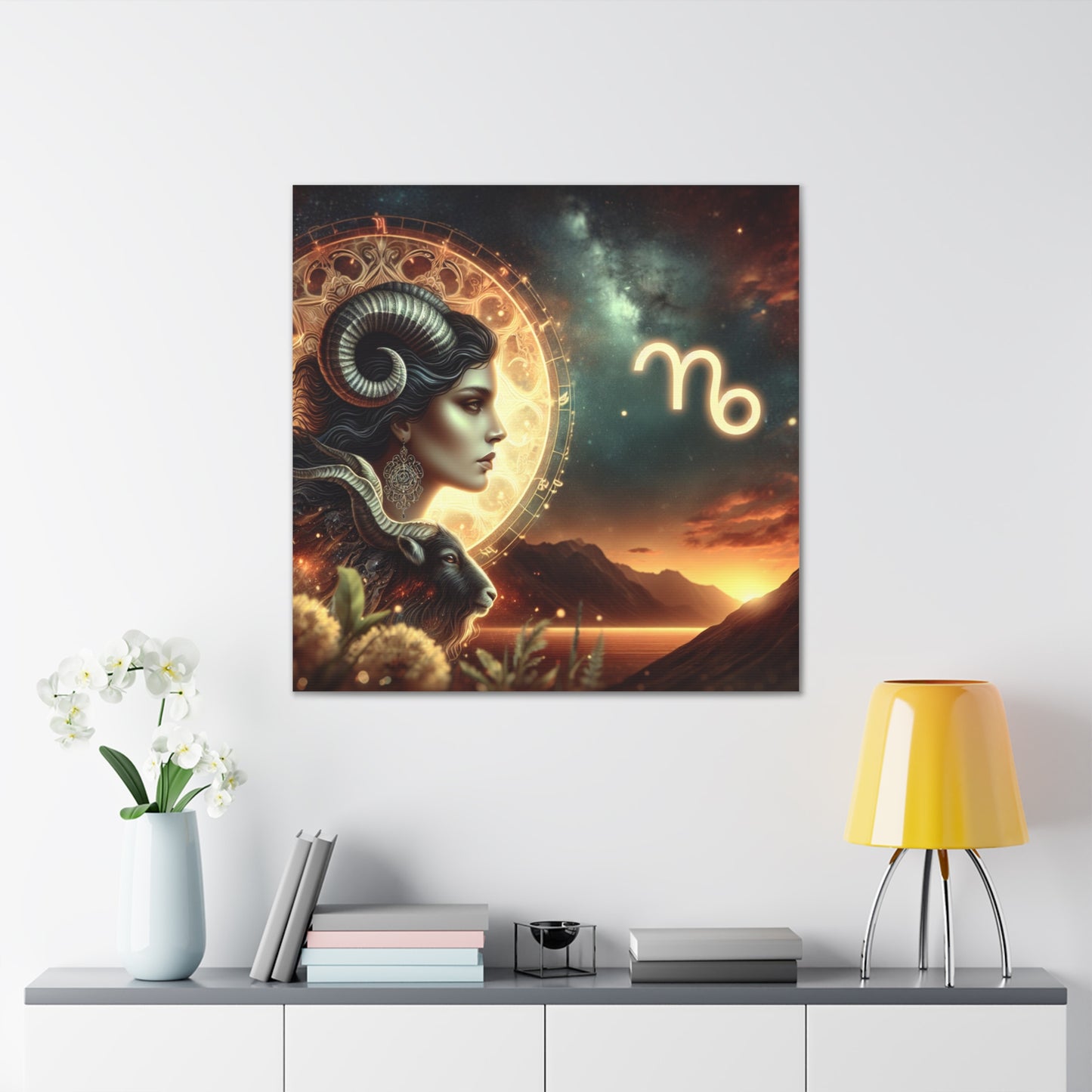 Capricorn Woman Astrological Sign Canvas Wall Art