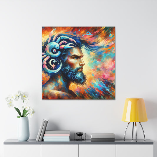 Cancer Man Astrological Sign Canvas Wall Art