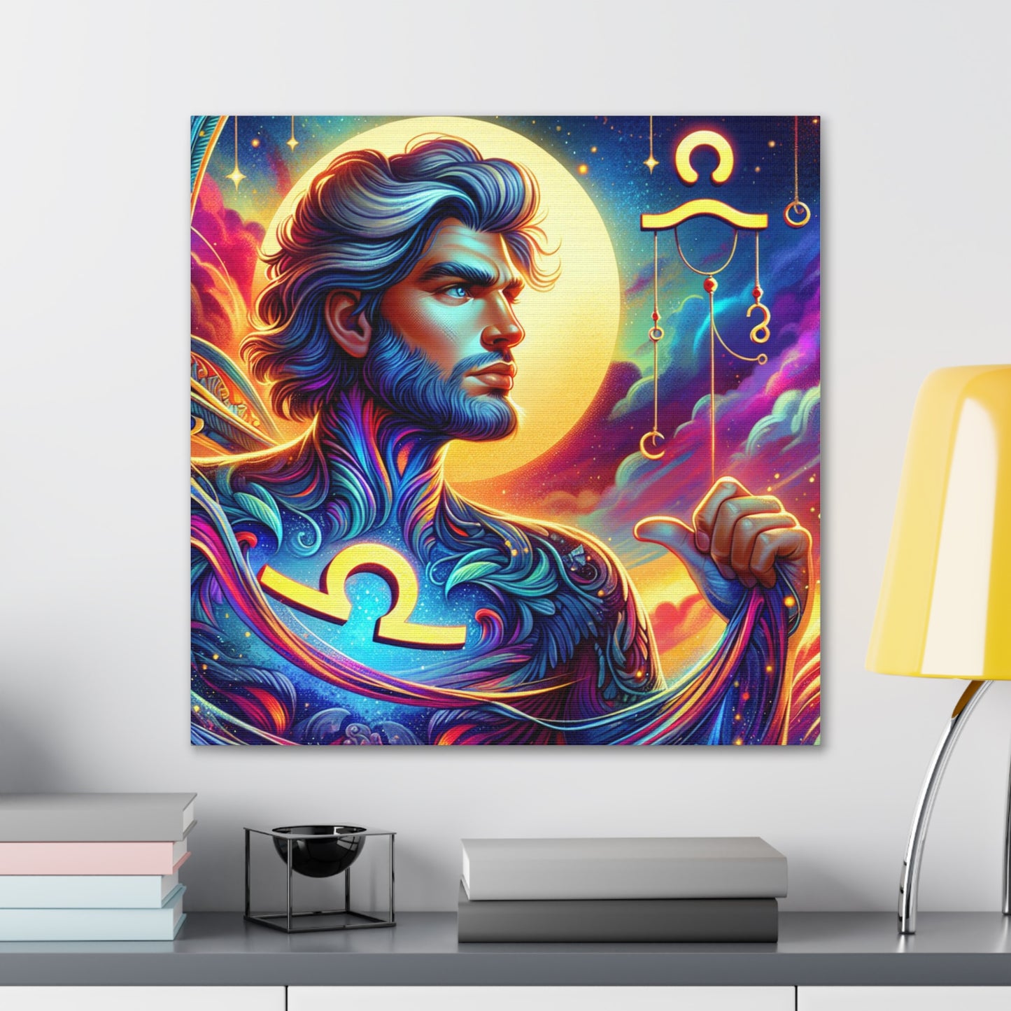 Libra Man Astrological Sign Canvas Wall Art