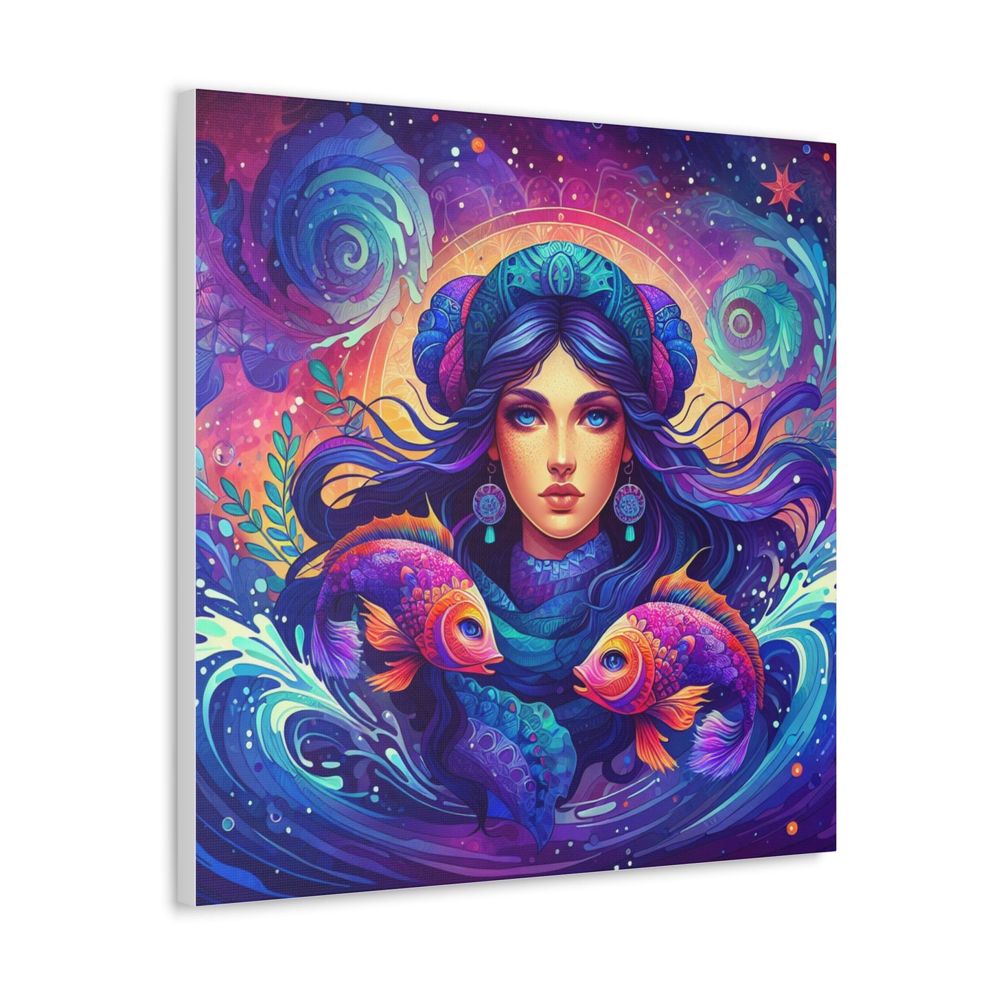 Pisces Woman Astrological Sign Canvas Wall Art