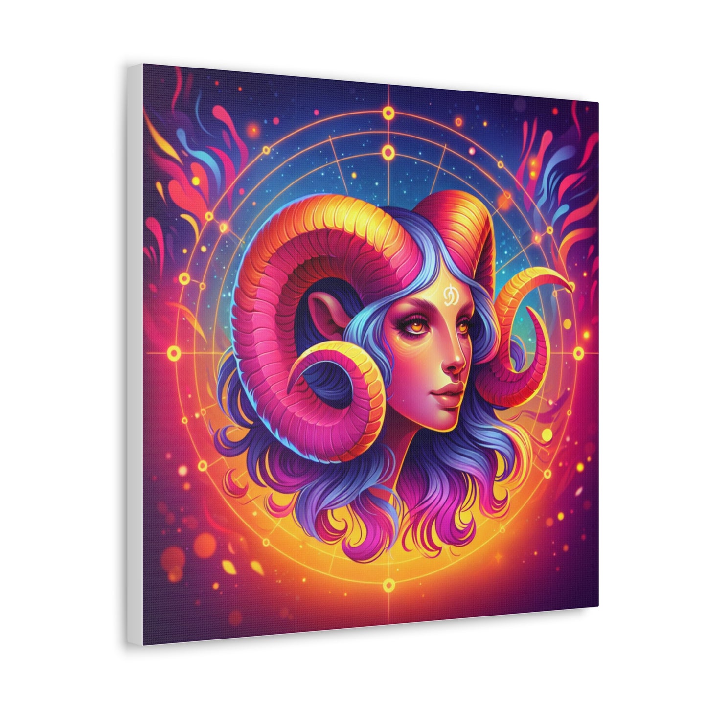 Aries Woman Astrological Sign Canvas Wall Art