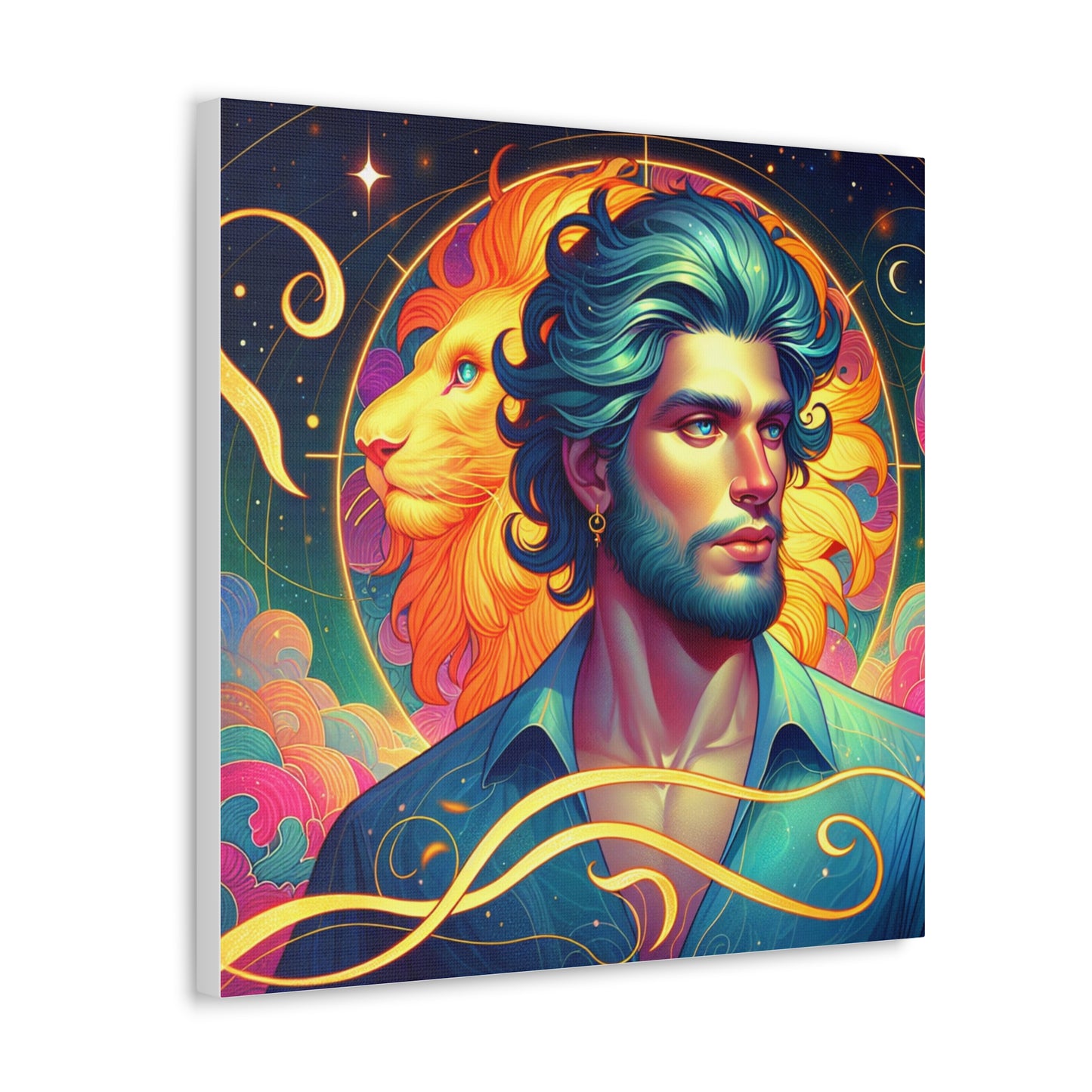 Leo Man Astrological Sign Canvas Wall Art