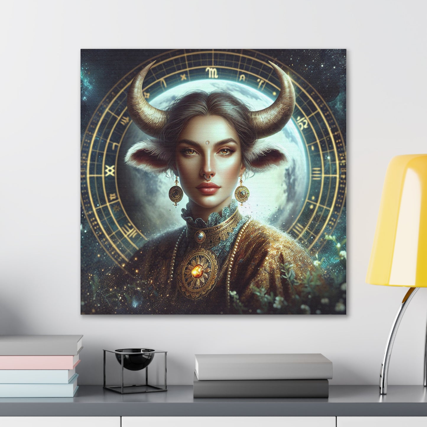 Taurus Woman Astrological Sign Canvas Wall Art