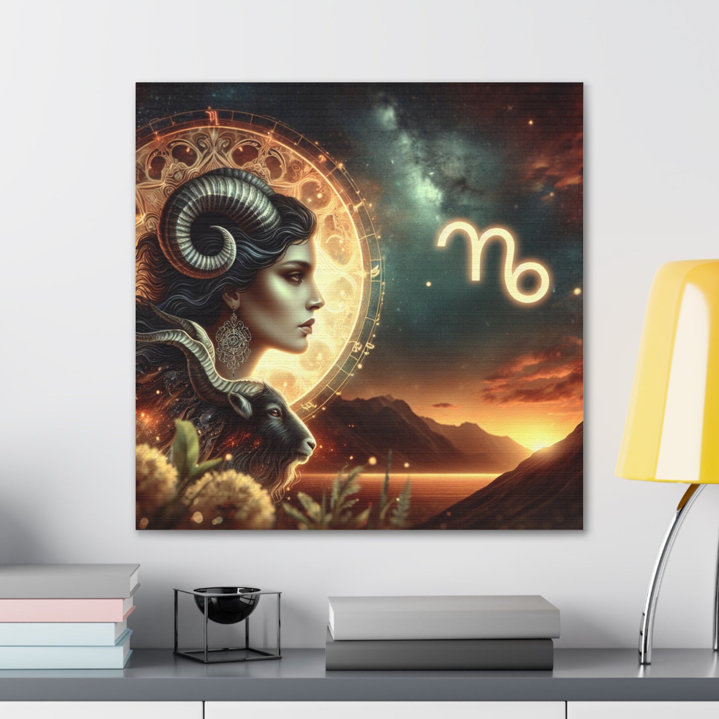 Capricorn Woman Astrological Sign Canvas Wall Art