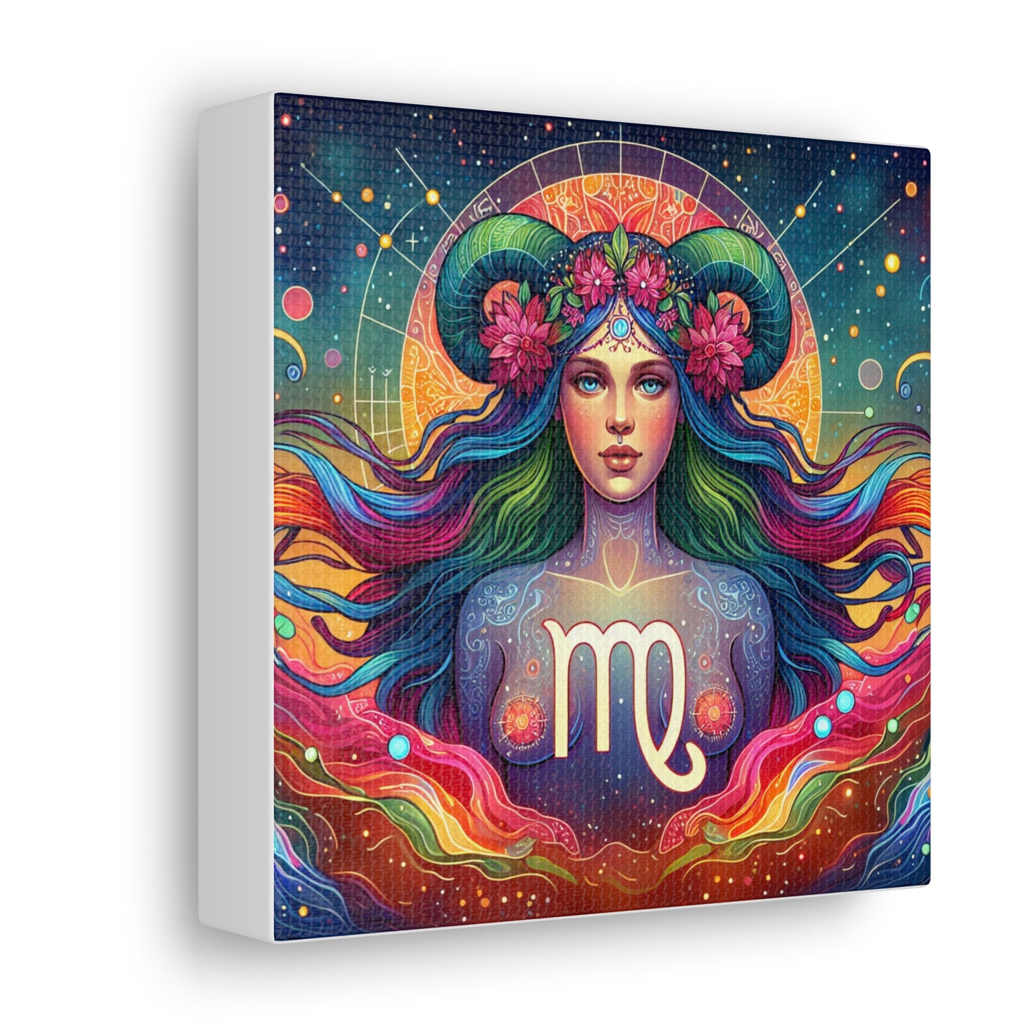 Virgo Woman Astrological Sign Canvas Wall Art