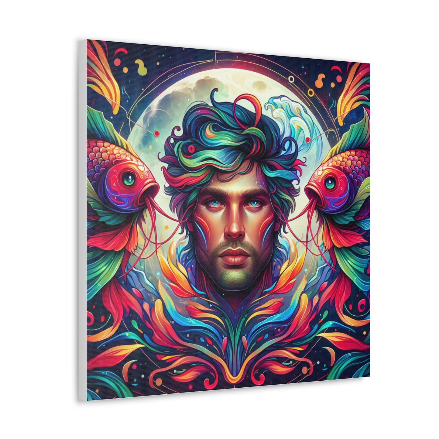 Pisces Man Astrological Sign Canvas Wall Art