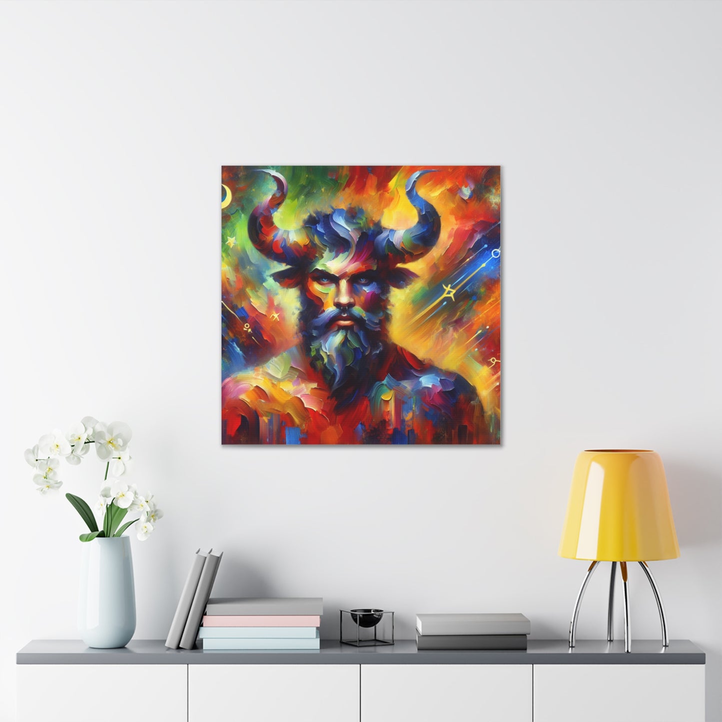 Taurus man Astrological Sign Canvas Wall Art