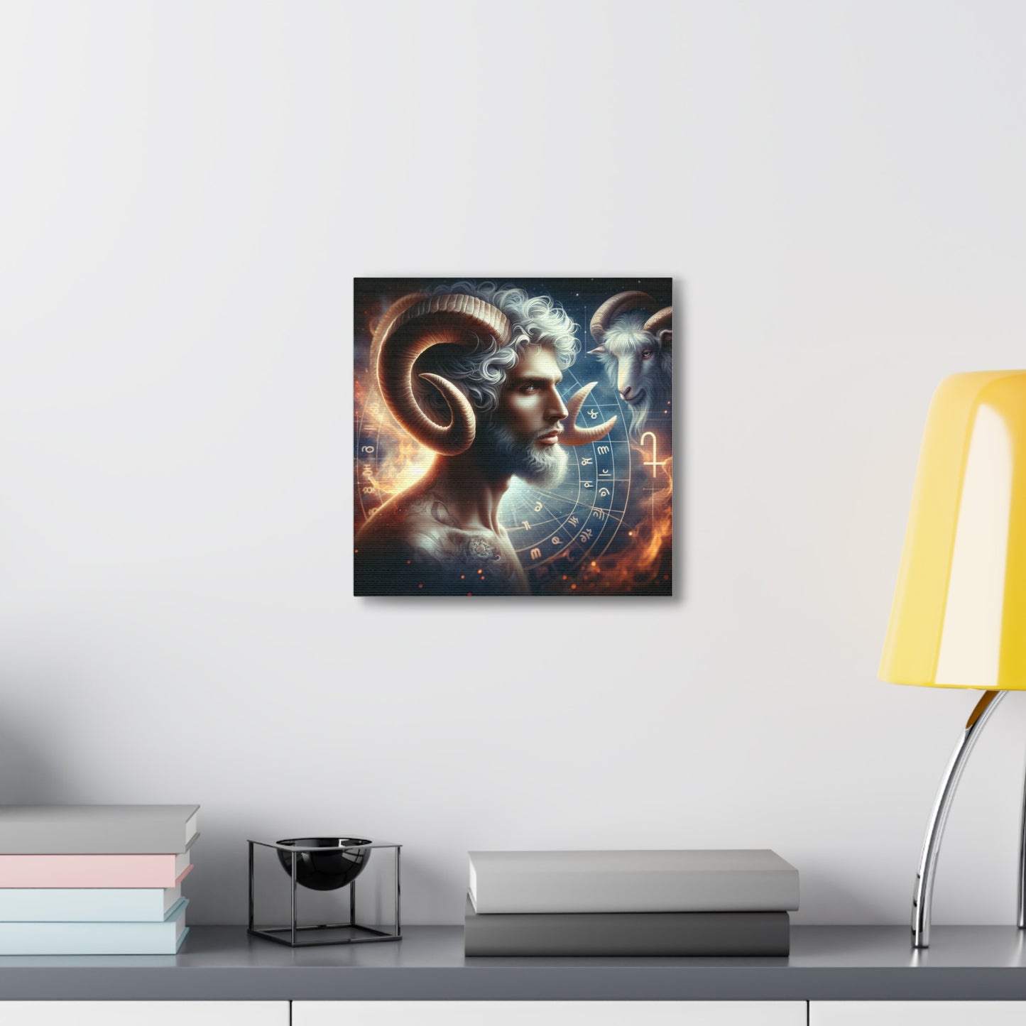 Aries Man Astrological Sign Canvas Wall Art