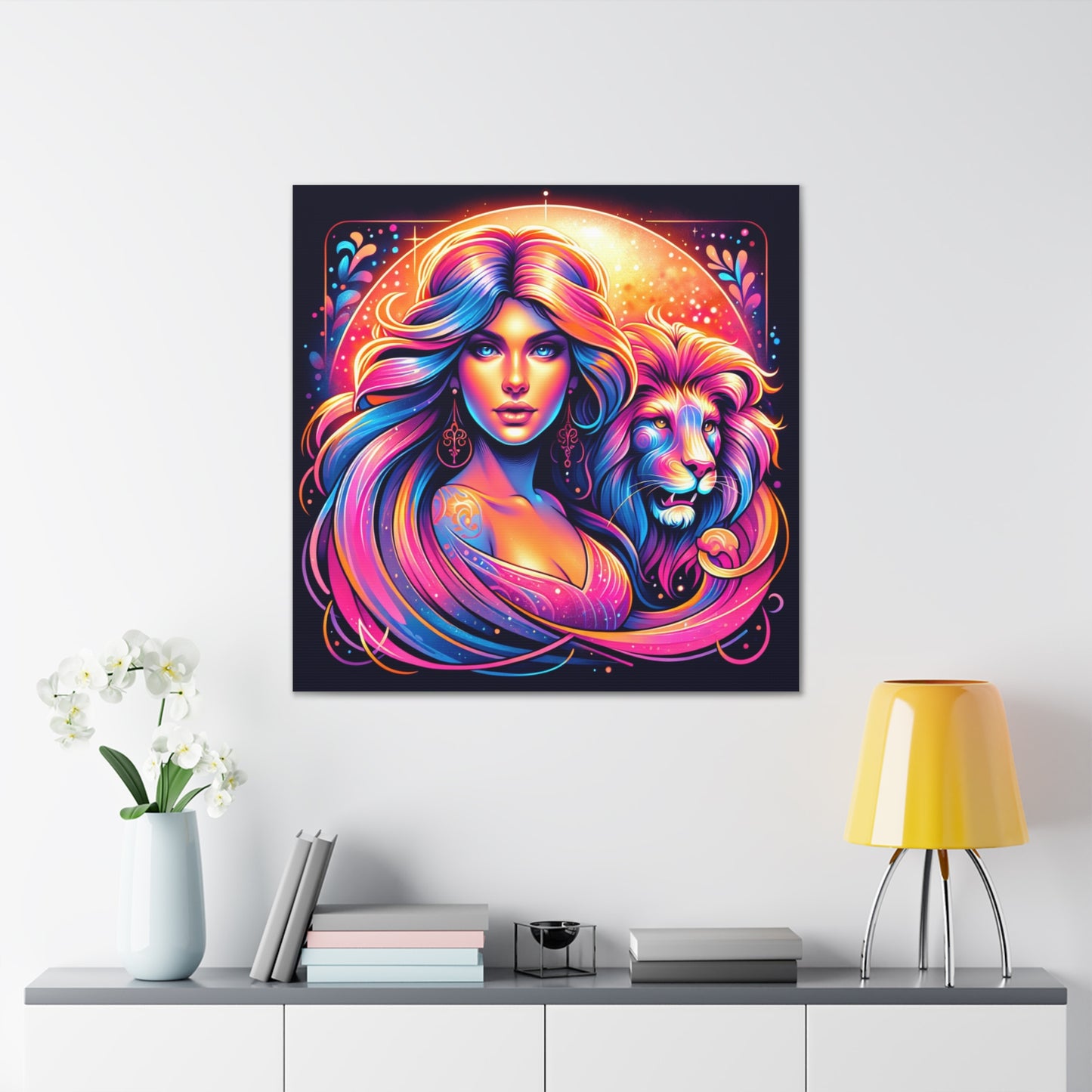 Leo Woman Astrological Sign Canvas Wall Art