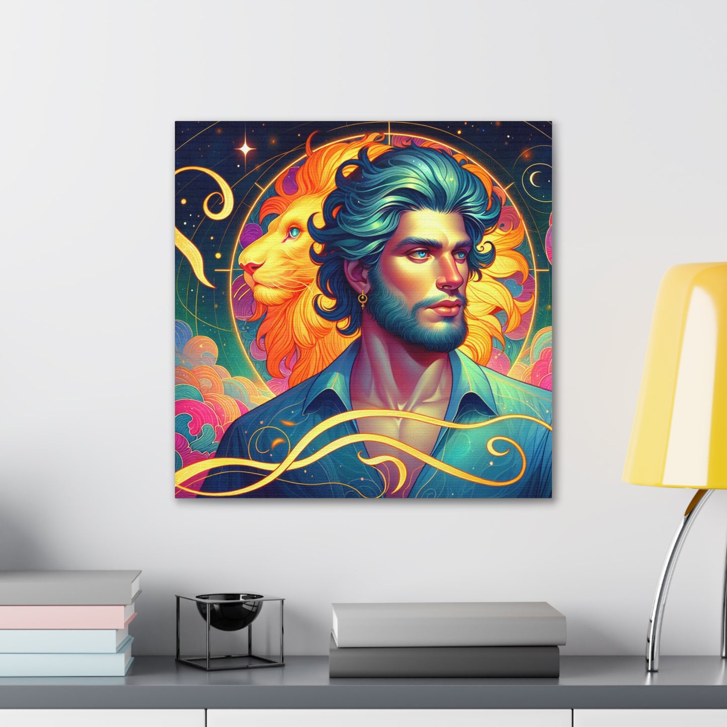 Leo Man Astrological Sign Canvas Wall Art