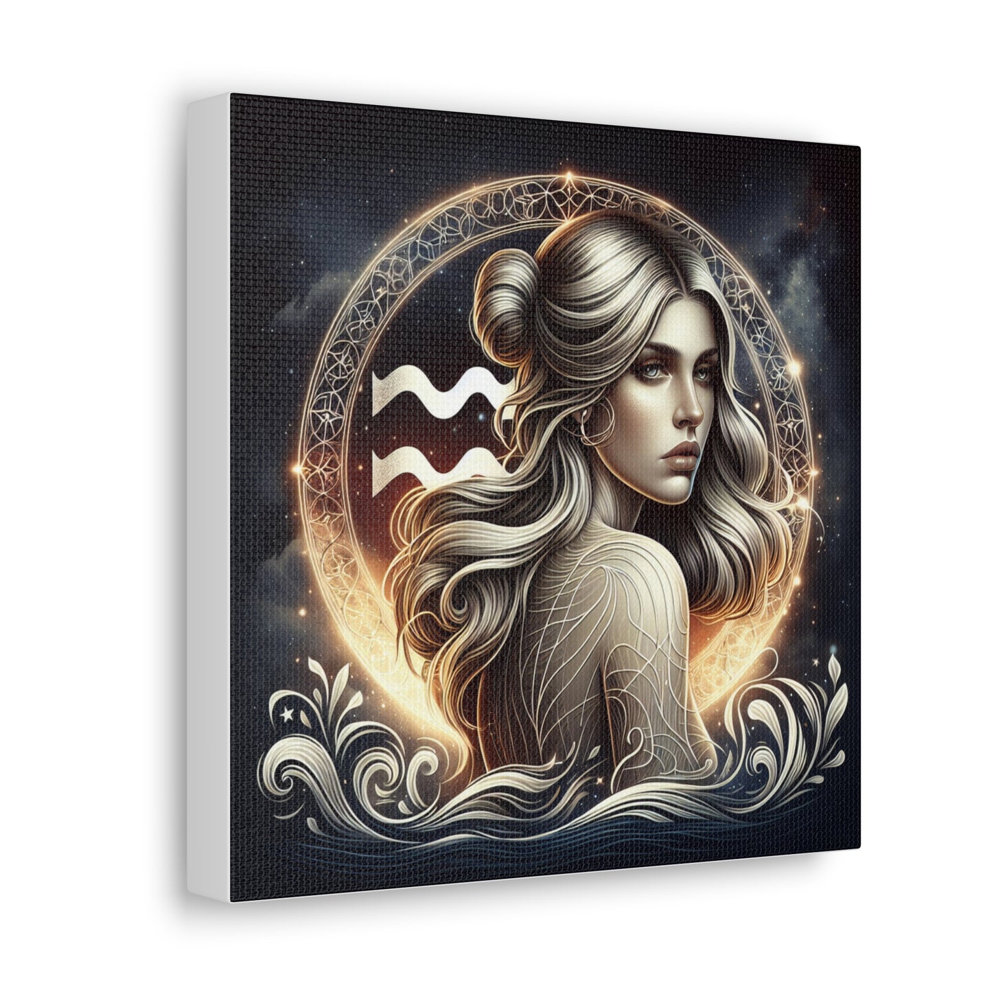 Aquarius Woman Astrological Sign Canvas Wall Art