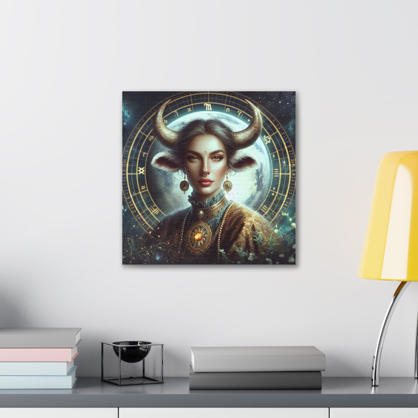 Taurus Woman Astrological Sign Canvas Wall Art