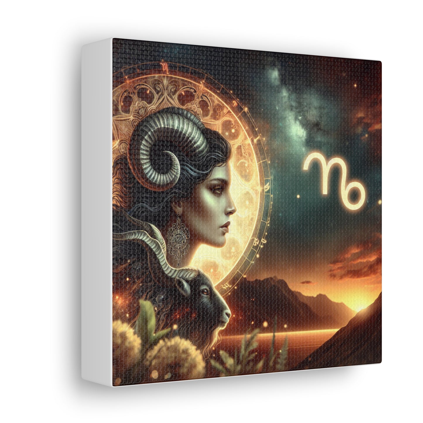 Capricorn Woman Astrological Sign Canvas Wall Art