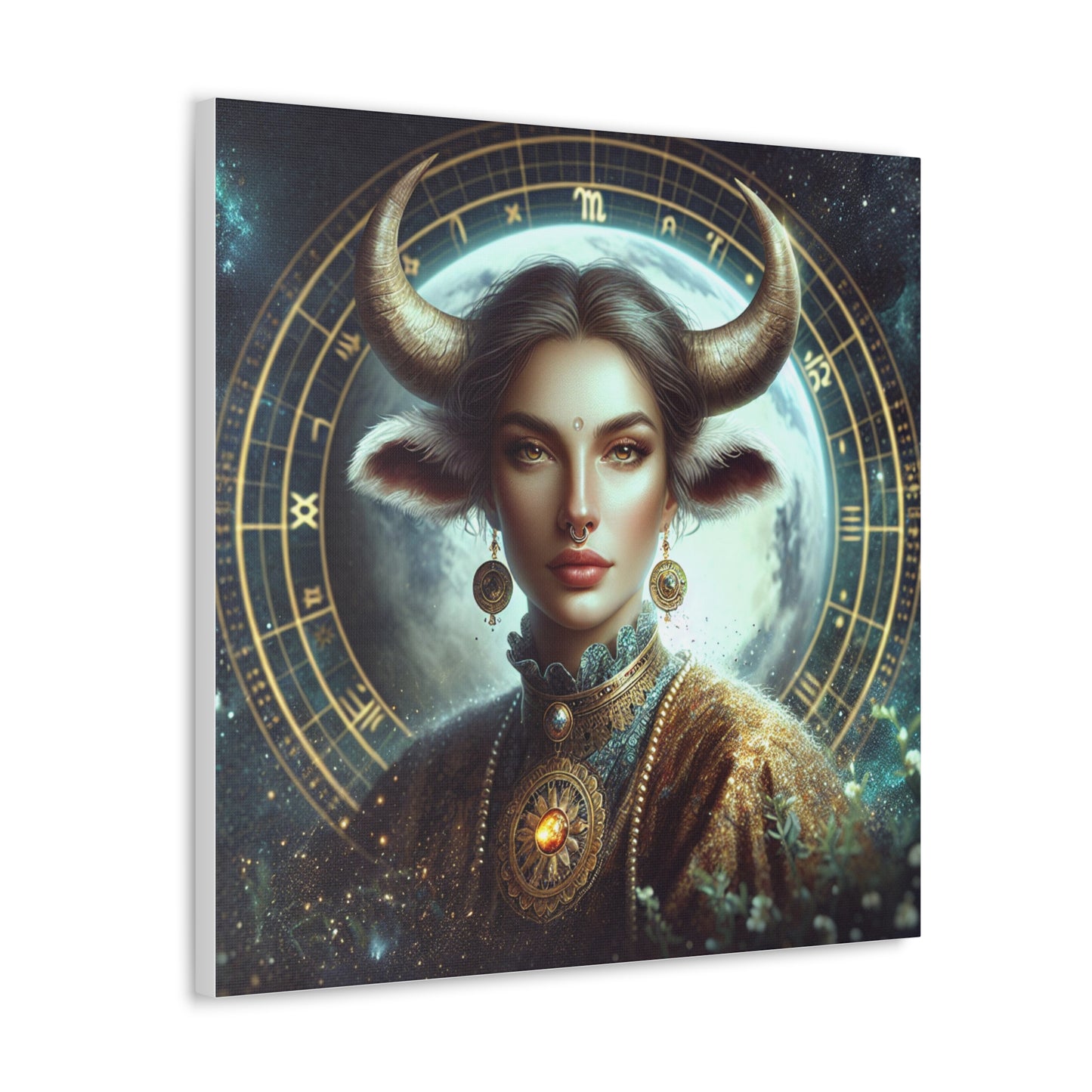 Taurus Woman Astrological Sign Canvas Wall Art