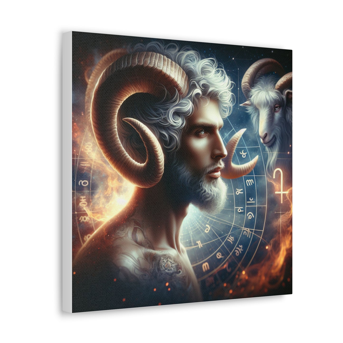 Aries Man Astrological Sign Canvas Wall Art