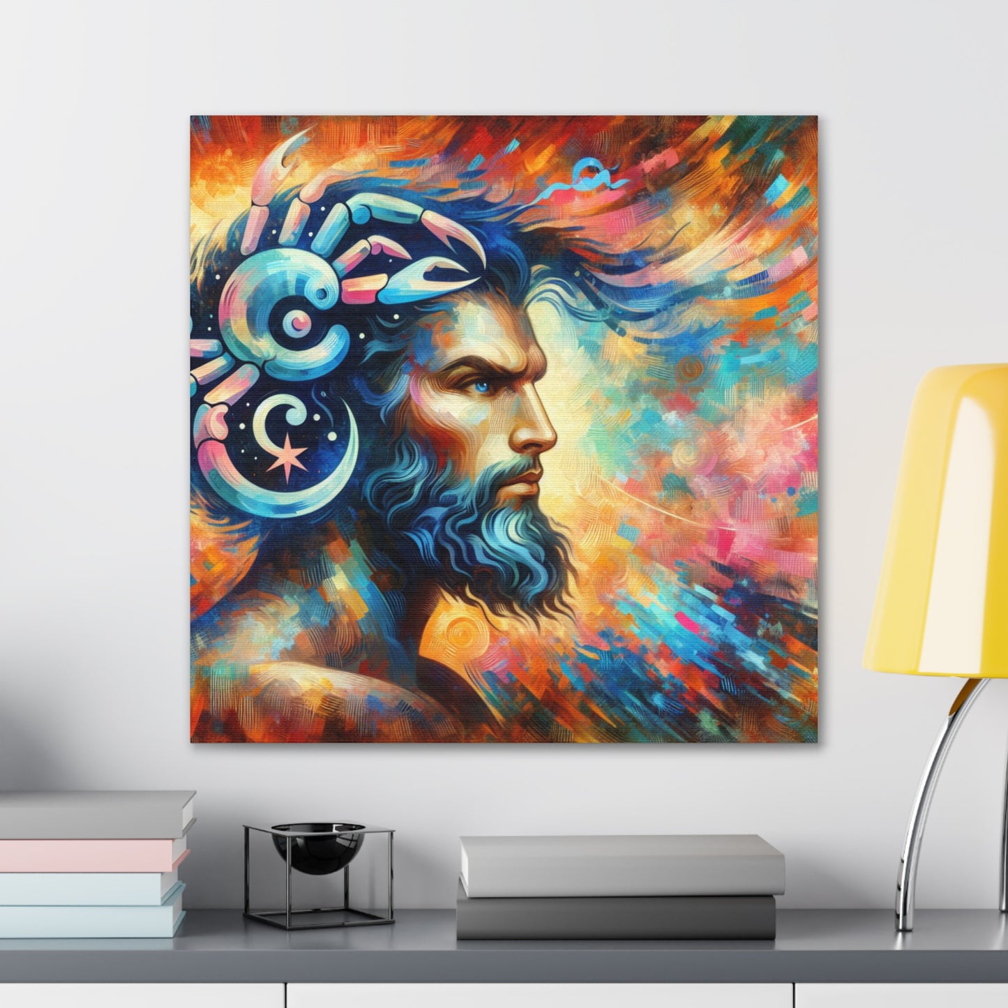 Cancer Man Astrological Sign Canvas Wall Art