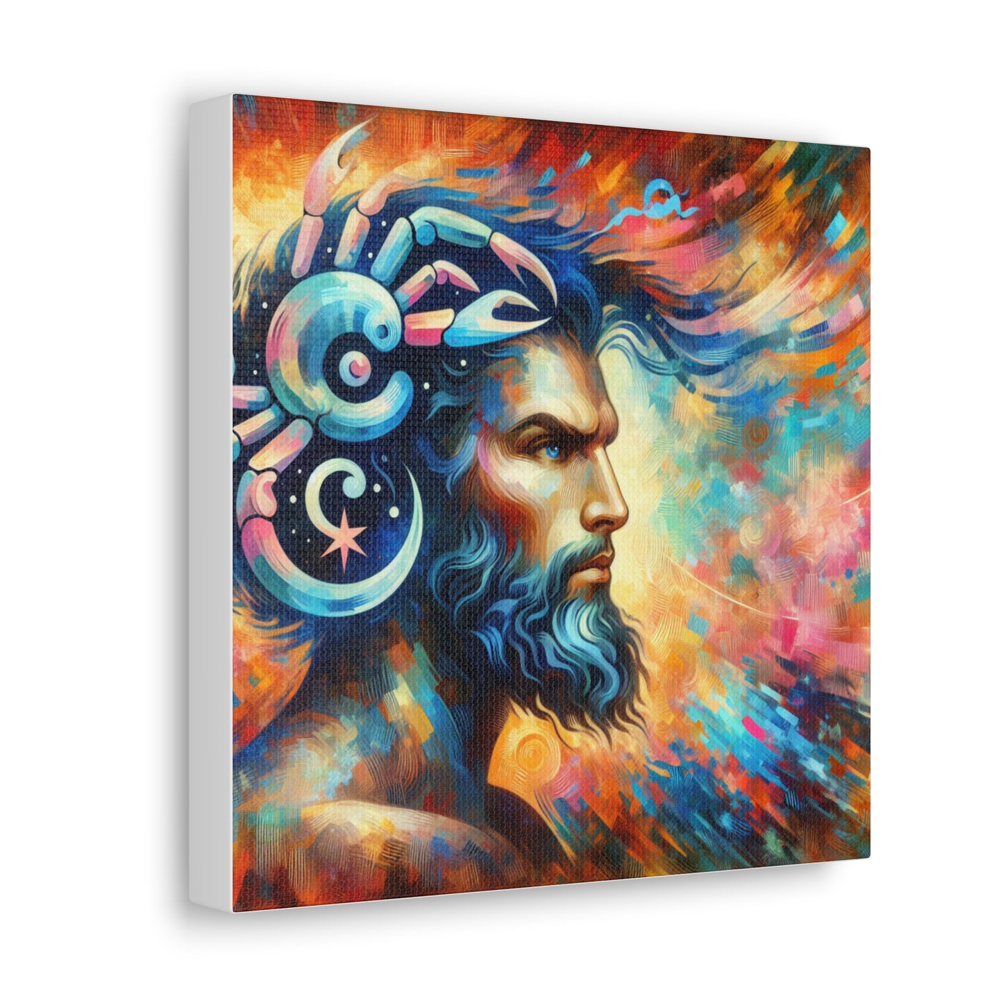 Cancer Man Astrological Sign Canvas Wall Art