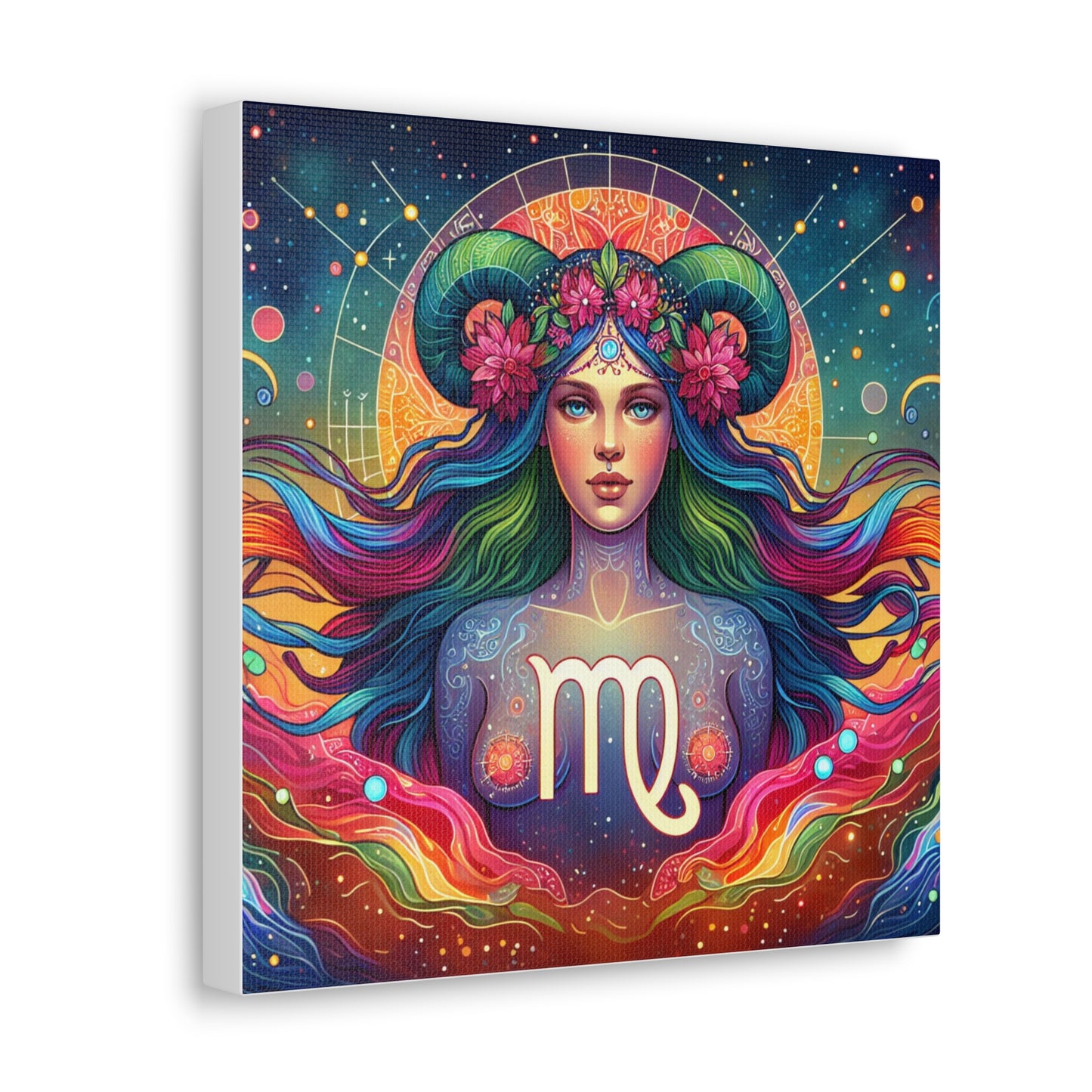 Virgo Woman Astrological Sign Canvas Wall Art