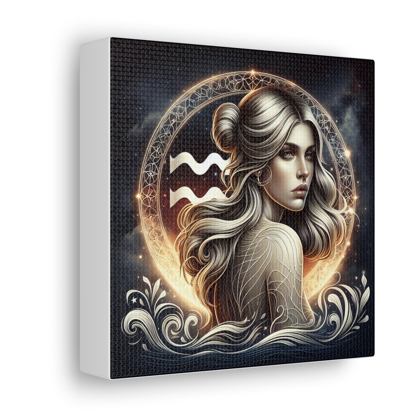 Aquarius Woman Astrological Sign Canvas Wall Art