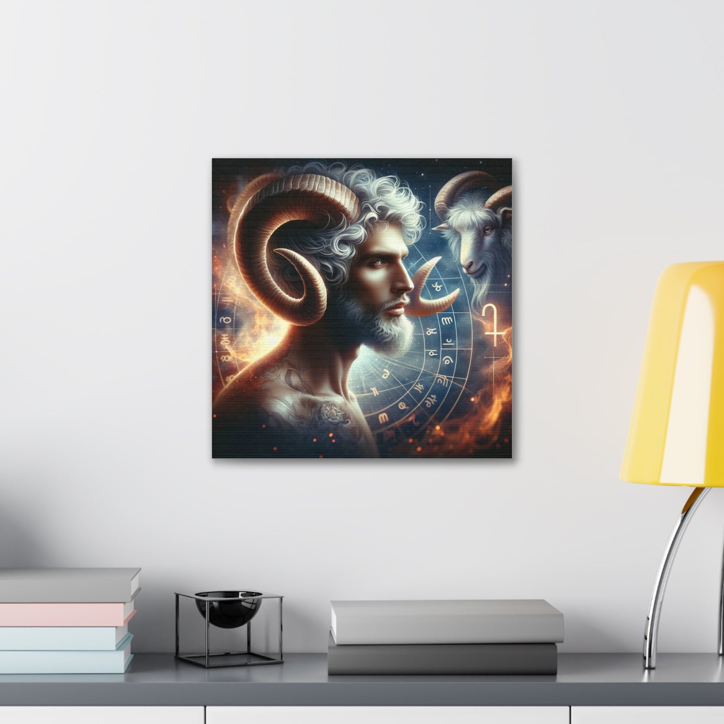 Aries Man Astrological Sign Canvas Wall Art