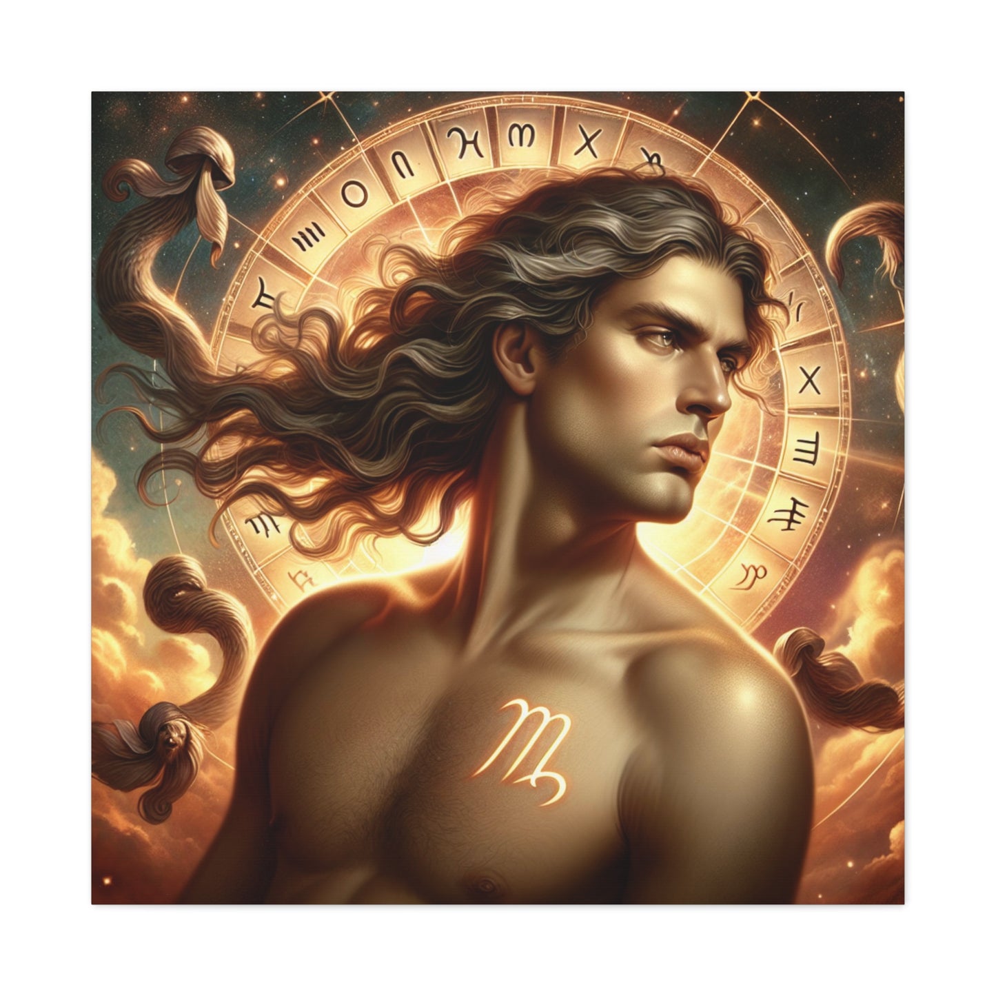 Virgo Man Astrological Sign Canvas Wall Art