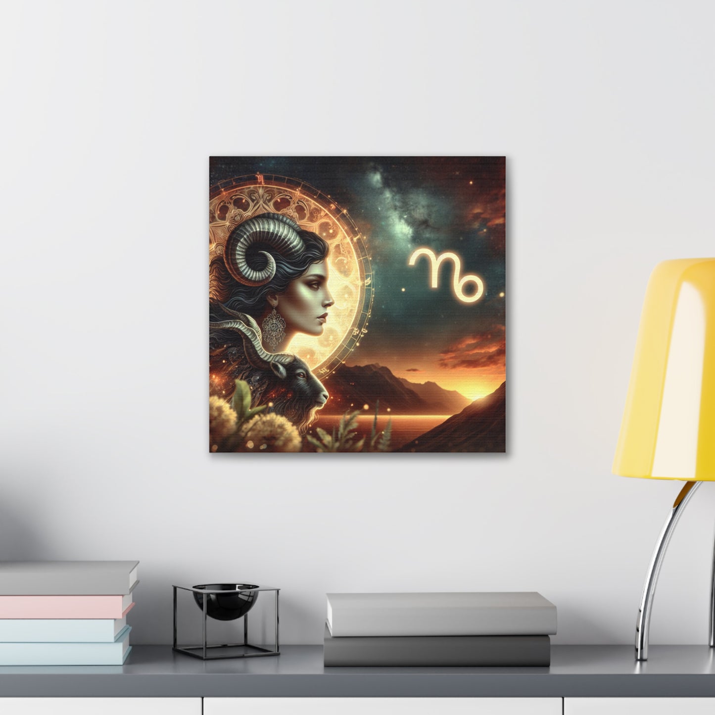 Capricorn Woman Astrological Sign Canvas Wall Art