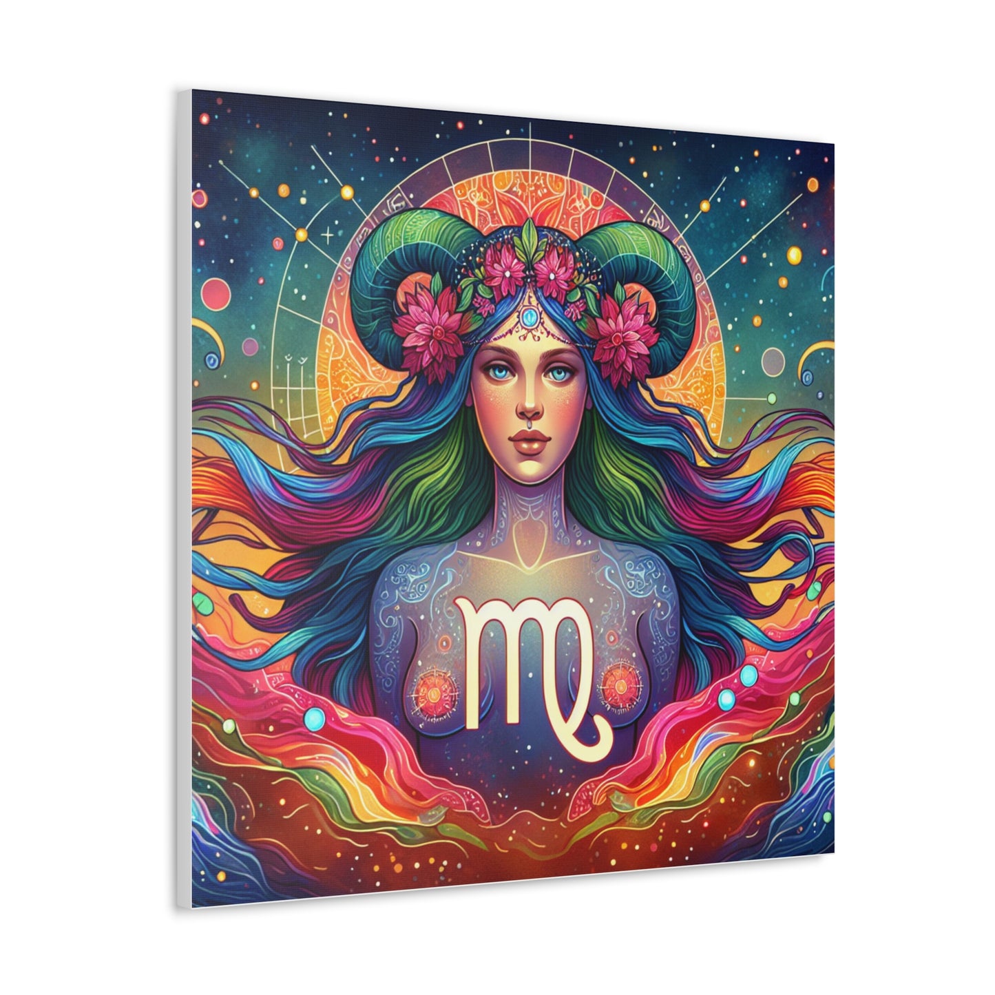 Virgo Woman Astrological Sign Canvas Wall Art