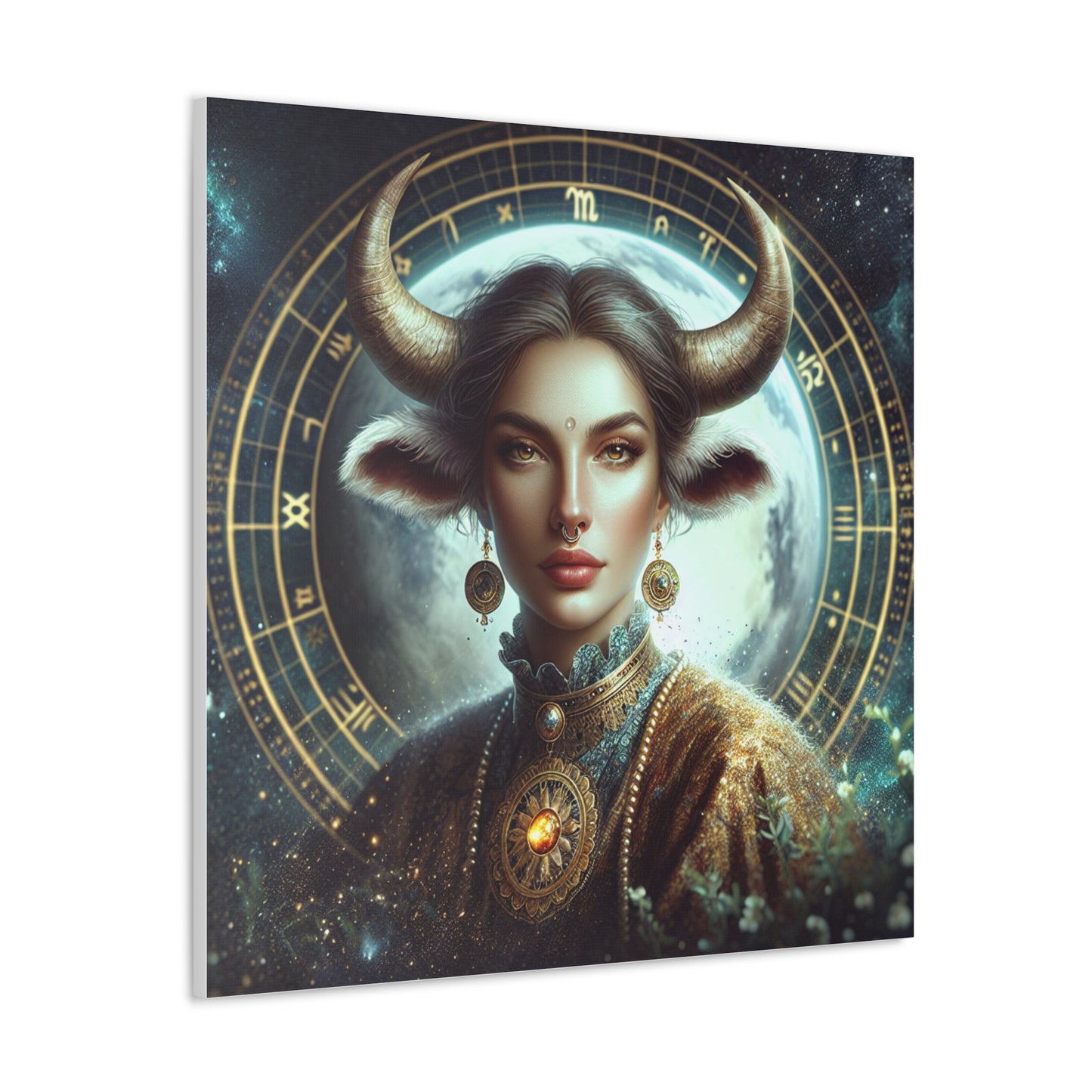 Taurus Woman Astrological Sign Canvas Wall Art