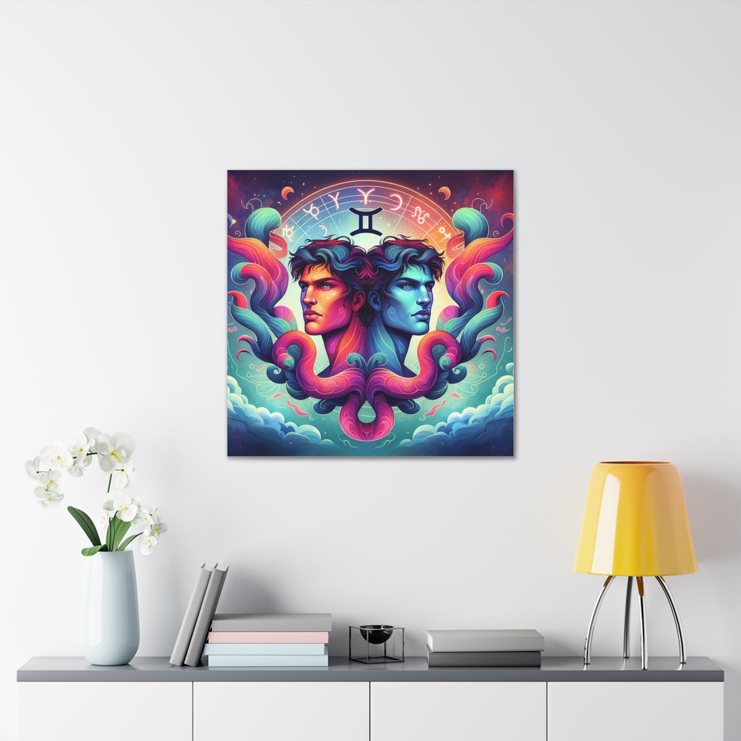 Gemini man Astrological Sign Canvas Wall Art