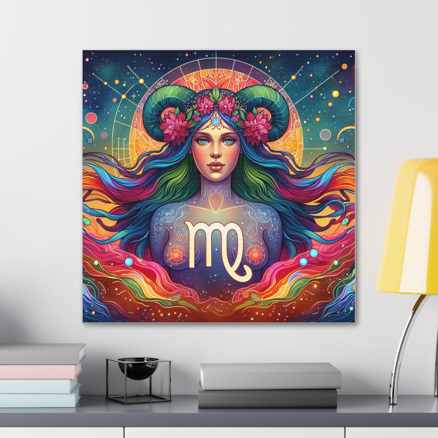 Virgo Woman Astrological Sign Canvas Wall Art