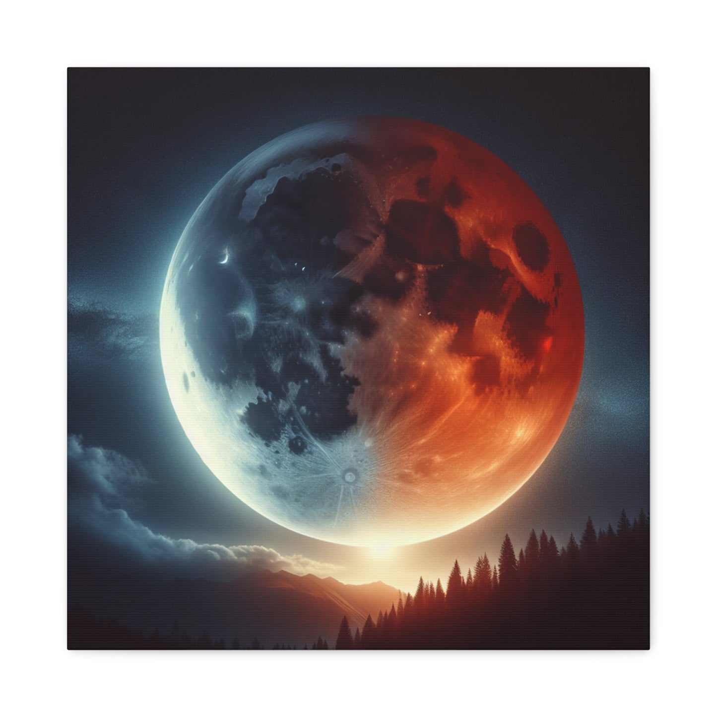 Lunar Eclipse Canvas Wall Art